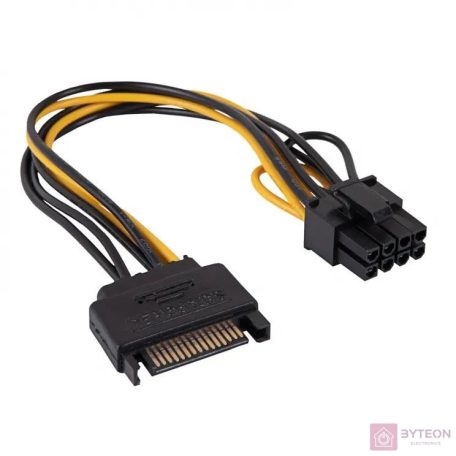 SATA tápkábel-PCI-Express 6+2pin átalakító Akyga AK-CA-80