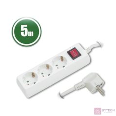 Delight 20235 3-as elosztósor 5m vezetékkel, kapcsolóval