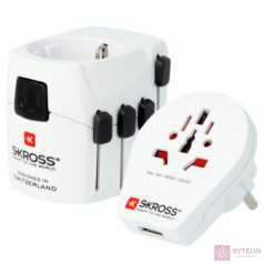   Skross PROWORLDUSB USB töltő bemenettel világutazó adapter