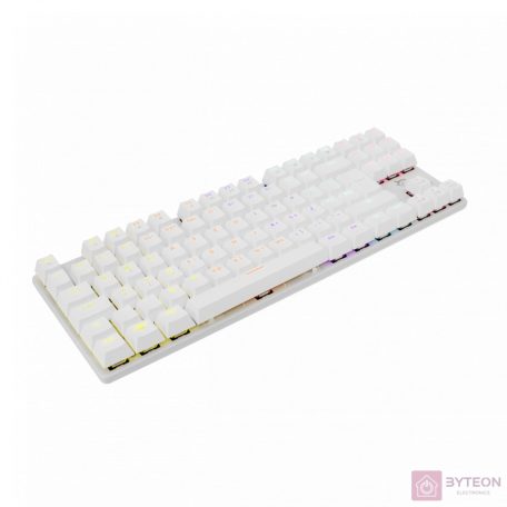 White Shark COMMANDOS GK-2106W/BL-HU fehér mechanikus magyar (blue switch) gamer billentyűzet