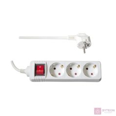   TOO PSW-315S 3 aljzat 1.5 méter 3x1.0mm2 fehér kapcsolós elosztó