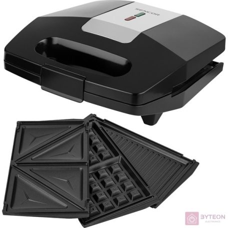 Sencor SSM 9410SS fekete-ezüst 3in1 szendvicssütő