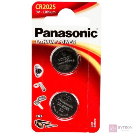 Panasonic CR2025 3V lítium gombelem 2db/csomag