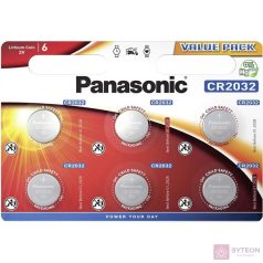 Panasonic CR2032 3V lítium gombelem 6db/csomag