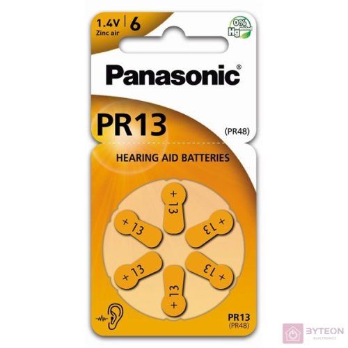 Panasonic PR-13(48)/6LB PR13 cink-levegő hallókészülék elem 6 db/csomag
