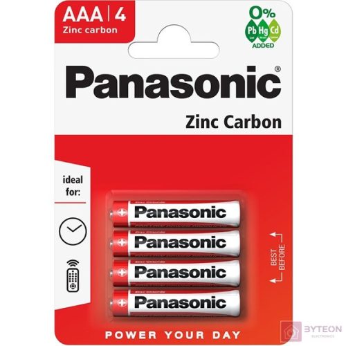 Panasonic RedZinc R03RZ/4BP AAA/mikro cink-mangán tartós elem 4 db/csomag