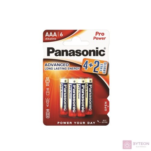 Panasonic LR03PPG/6BP 4+2F 1,5V AAA/mikro tartós alkáli elem 6 db/csomag