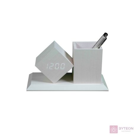 TOO PHC-330-W fehér digitális óra írószertartóval