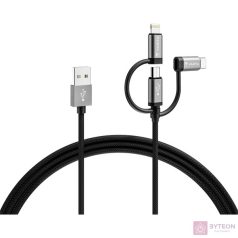   Varta 57937101111 2m 12W 3in1 USB A - Lightning/microUSB/Type C adat- és töltőkábel