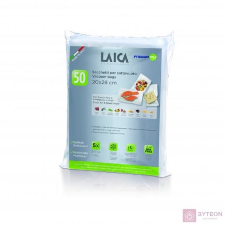 Laica  VT35043 20 x 28 cm, 50 db, légcsatornás, EXTRA erős BPA mentes vákuum csomagoló tasak