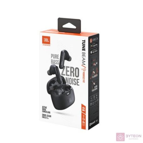 JBL Tune Beam BLK True Wireless Bluetooth zajszűrős fekete fülhallgató
