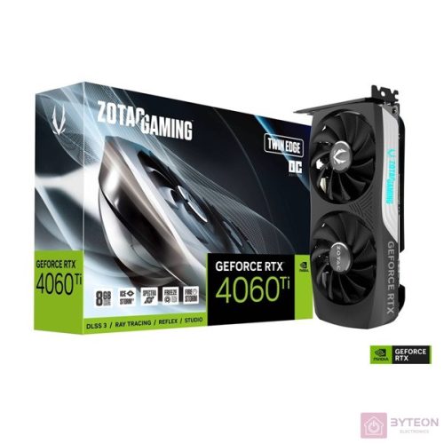 Zotac GAMING GeForce RTX 4060 Ti Twin Edge OC nVidia 8GB GDDR6 128bit PCIe videókártya