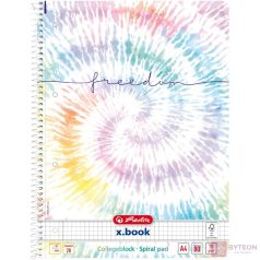   Herlitz Batik Freedom A4 80lapos perforált kockás spirálfüzet