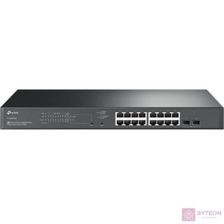 TP-Link TL-SG2218P JetStream 16xGbE PoE+ LAN, 2xGbE SFP port smart menedzselhető PoE+ switch