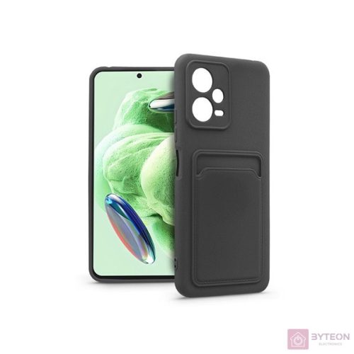 Haffner PT-6626 Xiaomi Redmi Note 12 5G/Poco X5 5G fekete szilikon hátlap kártyatartóval
