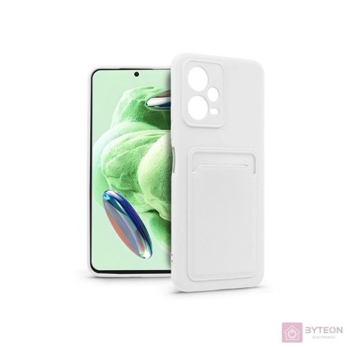 Haffner PT-6725 Xiaomi Redmi Note 12 5G/Poco X5 5G fehér szilikon hátlap kártyatartóval