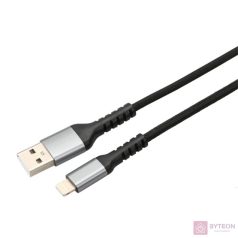   AVAX CB401G STEELY 1,5m 20W USB A-Lightning gyorstöltő sodorszálas acélszürke adat- és töltőkábel