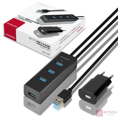 HUB Axagon HUE-S2BP 4-port [USB3.0] - Fekete