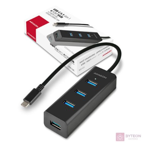 HUB Axagon HUE-S2C 4-port [USB-C 3.1] - Fekete