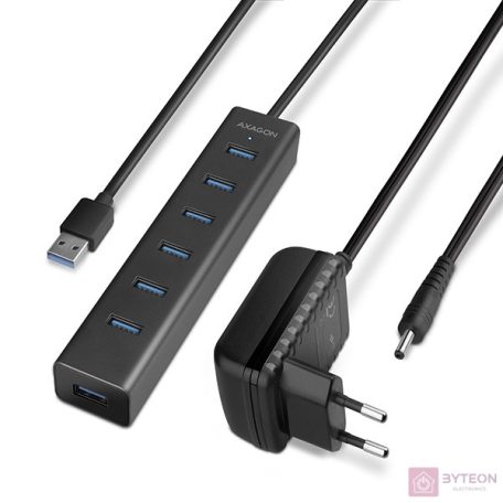 HUB Axagon HUE-SA7BP 7-port [USB3.0] - Fekete