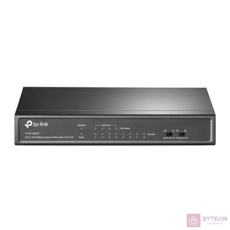 TP-Link TL-SF1008LP 8x10/100Mbps LAN port 4xPoE nem menedzselhető asztali switch