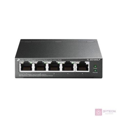 TP-Link TL-SG1005LP 5x10/100/1000Mbps LAN port 4xPoE+ nem menedzselhető asztali switch