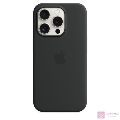Apple MT1A3ZM/A iPhone 15 Pro Silicone Case fekete szilikon MagSafe hátlap