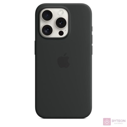 Apple MT1A3ZM/A iPhone 15 Pro Silicone Case fekete szilikon MagSafe hátlap