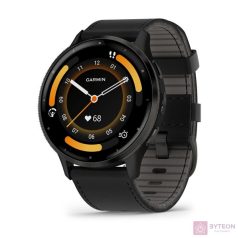   Garmin Venu 3 fekete, fekete kerettel, bőr és szilikon szíjjal okosóra