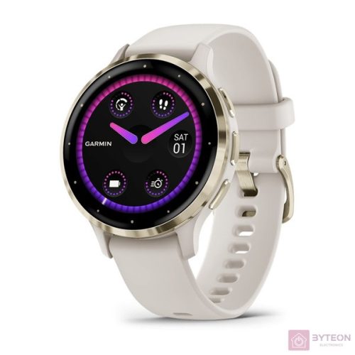 Garmin Venu 3S elefántcsont krémarany, szilikon szíjjal okosóra