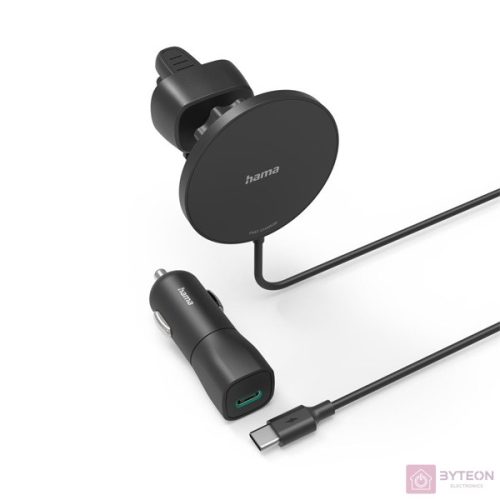 Hama 201697 FIC 15W Type-C autós töltő + vezeték nélküli töltő
