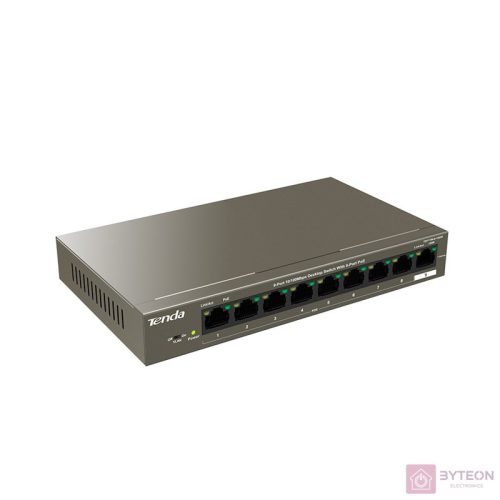 Tenda TEF1109P-8-102W 9xFE LAN 8x10/100 PoE LAN port nem menedzselhető asztali PoE switch
