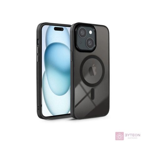 Haffner PT-6835 Apple iPhone 15 Plus Edge Mag Cover fekete/átlátszó szilikon hátlap