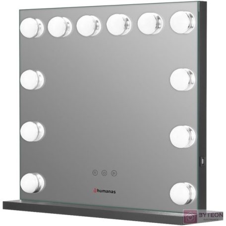 Humanas HS HM02 LED világítással fekete sminktükör