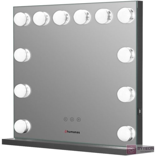 Humanas HS HM02 LED világítással fekete sminktükör