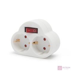 Delight 230V 10A Földelt kapcsolós 2-es elosztó