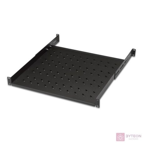 Lande LN-RAF-RMC-1145-BL 19" 450 mm mély 1U 4 ponton rögzíthető állítható fekete tálca