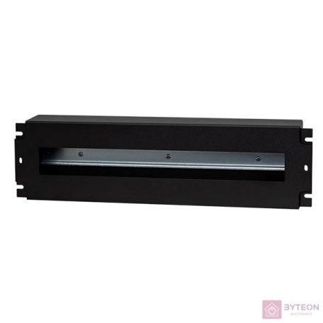 Stalflex VDP19-3U-B 19" 3U DIN sínes fedeles fekete kismegszakító tartó