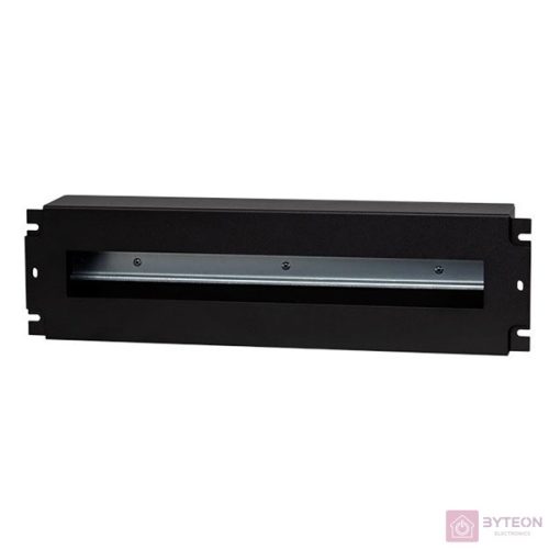 Stalflex VDP19-3U-B 19" 3U DIN sínes fedeles fekete kismegszakító tartó