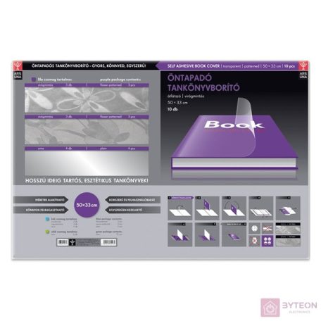 Ars Una 50x31cm virágmintás öntapadós 10db-os tankönyvborító