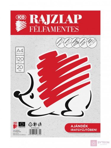ICO Süni A4 félfamentes 20db rajzlap