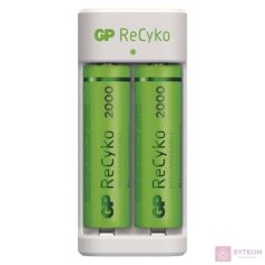 GP Eco E211 Akkutöltő + 2×AA GP ReCyko 2000