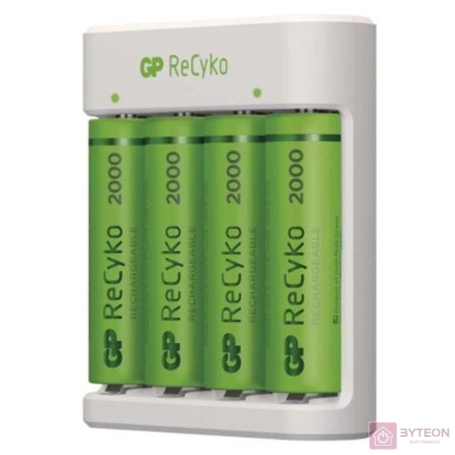 GP Eco E411 Akkutöltő + 4×AA GP ReCyko 2000