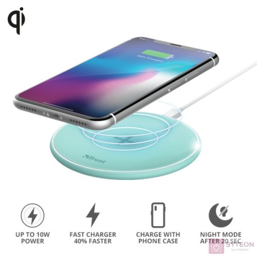 Trust Qylo Fast QI 7.5/10W wireless türkiz töltő