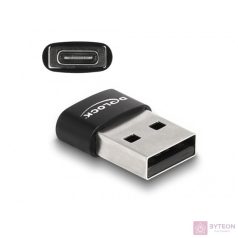 Delock 60002 USB-A 2.0 apa - USB-C anya fekete adapter