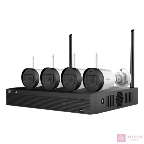 IMOU 4db wifi 2MP Full-Color csőkamerával/1 db 4 csatornás Wifis hálózati rögzítő/1TB HDD vezeték nélküli megfigyelő sze