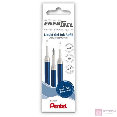 Pentel EnerGel 3 db/csomag 0.35mm zselés kék rollerirón betét