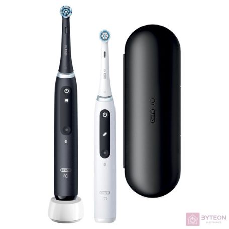 Oral-B iO Series 5 2 db-os matt fekete+fehér elektromos fogkefe szett