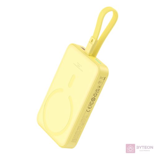 Baseus Magnetic Mini Powerbank, 10000mAh, USB-C, 20W, MagSafe (sárga)