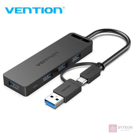 Huib 2in1 USB-C Interface, 4-port USB 3.0 and Power Adapter Vention CHTBB 0.15m